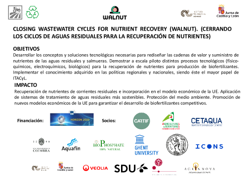 UNA MEJOR RECUPERACIÓN DE LOS NUTRIENTES EN EL CICLO DE LAS AGUAS RESIDUALES (WALNUT)